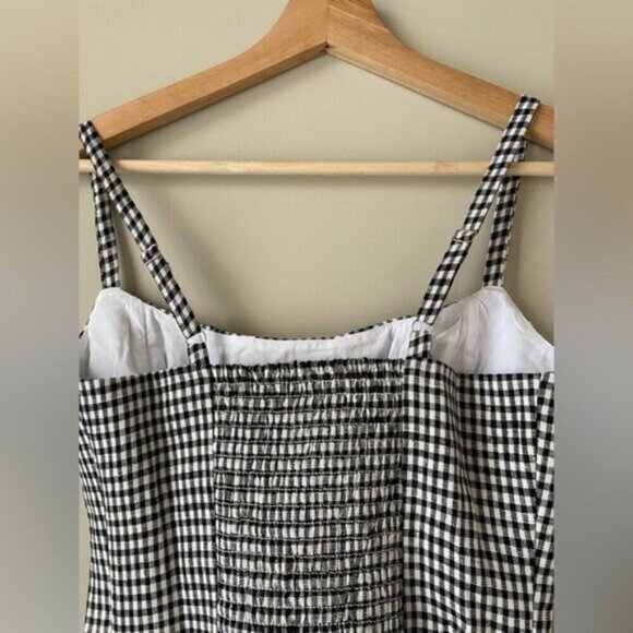 NEW Reformation Hattie Linen Top in Black and White Remy Check | size US 0 - Picture 9 of 13